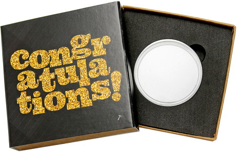 SilverTowne Natural Kraft Paper Gift Box with Congratulations! Gold Glitter Box Sleeve